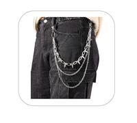 JJDreams Jeans Chains Retro Twist Chain Trouser Chain Hip Hop Punk Rock Gothic Chain Jeans Link for Women and Men,Silver