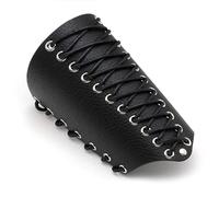 JJDreams Leather Gauntlet Wristband Faux Arm Guards Medieval Vambrace Archery Bracers Punk Gothic Viking Costume Armor Cuff for Men Women