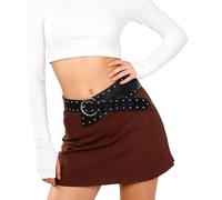 JJDreams Women Renaissance Vintage Studded Belt Adjustable Wide Leather Waistbelt Western