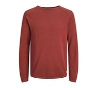 JACK & JONES Men's Jjehill Knit Crew Neck Noos Jumper, Red Ochre/Detail: Twist, M