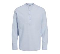 JJESUMMER LS SN Half Placket Shirt, Chambray Blue, M