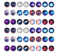JJG 20 PCS Starry Sky Nebula Glass Dome Cabochons Half Round Flatback, 18mm Diameter, Random Color