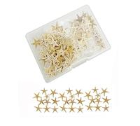 JJGQAZ 1 Box 100PCS Small Tiny Medium Starfish for Crafts Natural Star Starfish for Wedding Beach Theme Party, Home Decorations DIY Jewelry Crafts (0.5-1.5cm/0.2"-0.6")