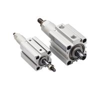 JJHQOKYNA 1pcsJ80/100mm Bore Double Acting Piston Tools Aluminum Alloy Adjustable Stroke Compact Thin Air Pneumatic Cylinder(Stroke 25-25,SDAJ100 No Magnet)