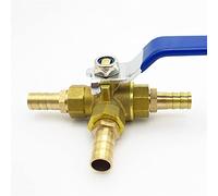 JJHQOKYNA 4 6 8 10 12 13 14 16 19 20 25 32mm Hose Barb Full Port L-Port Three Ways Brass Ball Valve Connector For Water Oil Air Gas 1Pcs(14mm OD)