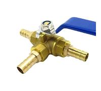 JJHQOKYNA 4 6 8 10 12 13 14 16 19 20 25 32mm Hose Barb Tee 3 Ways Full Port T-Port L-Port Brass Ball Valve Connector 1Pcs(L Port,20mm Barb)