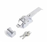 JJHQOKYNA DK615 Oven Refrigerator Door Cabinets Freezer Handles Hasps Buckle Industrial Cabinet Lock 1Pcs(Chrome with key)