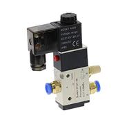 JJHQOKYNA Pneumatic Fittings 3 Way 2 Position Air Directional Control Solenoid Valve 3V210-08 DC12V DC24V AC110V AC220V Muffler 1Pcs(10MM Fittings,AC 220V)