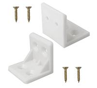 JJHXSM 16pcs L Shape Plastic Corner Bracket 28x28mm White Nylon Square Corner Bracket with M3x16 Screws for Drawers Windows Cabinet