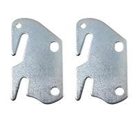 JJHXSM 2-Pack Iron Bed Frame Hooks, Nickel-Plated, 3.8x2.3x0.08 Inches, 11/32 Inch Mounting Hole, 2 Hooks per Plate, Classic Style, Rust Resistant, 35 lbs Max Weight, Bed Rail Replacement