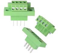 JJHXSM 2 Sets Bulkhead Plug-in Terminal Block 5.08mm 4Pin Bulkhead Pin Header Connector Receptacle 2EDGWB 2EDGKM with Fixed Screws Locking Plate Electrical Connection