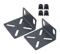 JJHXSM 2PCS Network Switch Cabinet Accessory 22x45mm/0.87x1.77in Angle Code Rack Small Lug Accessory Rack Mounting Kit Network Cabinet Lug Computer Component Bracket Black