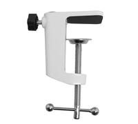 JJHXSM Aluminum Alloy I-Clamp Glass Bead Aluminum Base Metal Desktop Fixed Cantilever Bracket Desk for Microphone Suspension Boom Scissor Arm Universal Bracket with Adjustable Screws (White)