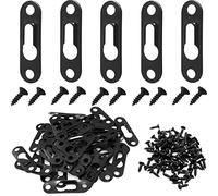 JJHXSM Keyhole Hanger 50PCS Heavy Duty Metal Single Hole Keyhole Picture Hangers Hanging Plate Picture Hanging Fastener with 80 Screws for Picture Frames Mirrors Cabinet Black