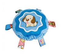 JJIAGOLD Ball Design Plush Dog Toy - 20 cm with Coloured Bells and Ribbons, Interactive Toy for Small Dog and Puppy, Indoor and Outdoor Play, Soft Grip Toy, Blue