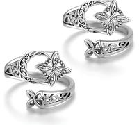 JJIAGOLD Celtic Ring Open Geometric Interwoven Pattern Retro Personalized Finger Ring with Detailed Designs for Women Students Daily Fashion Accessory, Sterling Silver, no gem