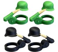 JJIAGOLD Decorative Military Helmet Plastic Beer Bottle Opener Multifunctional Accessory Suitable for Parties, Meetings and Home Decoration (2 Black+2 Green)