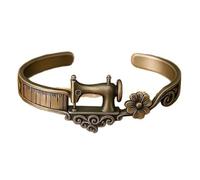 JJIAGOLD Sewing Machine Themed Bracelet Jewellery for Sewing Lovers Decorative Metal Bracelet Retro Style Fashion Accessory Gift for Dressmakers, Average, Metal, Without