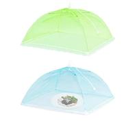 JJiaoLinin Food Covers, 2 Pack Pop Up Food Cover Collapsible Mesh Foods Cover Dome Pop Up Plate Umbrella Fly Net for Outdoors, Screen Tents, Parties Picnics, BBQs, Reusable and Collapsible Food Tents