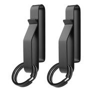 JJiaoLinin Heavy Duty Belt Key Holder,2 Pcs Belt Key Holder Clip with 4Pcs Metal Keys Rings Stainless Steel Black Men Keychain Tactical Keys Holder Clip for Police and Fire Agencies Fits