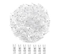 JJiaoLinin Mini Clear Pegs,100 PCS Photo Clips Pegs Tiny Little Photo Clips for Hanging Photos Card Paper Arts Crafts Picture Scrapbooking Weddings Parties Decoration