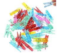 JJiaoLinin Mini Clear Pegs,100 PCS Photo Clips Pegs Tiny Little Photo Clips for Hanging Photos Card Paper Arts Crafts Picture Scrapbooking Weddings Parties Decoration(Colored)