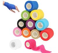 JJiaoLinin Self Adhesive Bandage Wrap,12 Rolls Self-Adhesive Bandage Wrapped In Color All Sports Sports Tape Athletic Tape for Human and Animals Ankle Sprains Swelling