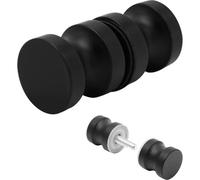 JJiaoLinin Shower Door Handle, Bathroom Door Knob, Door Knob for Door, Round Door Knob, for Shower Glass Door Bathroom Sliding Door, 30 * 60mm(1PCS,Black)