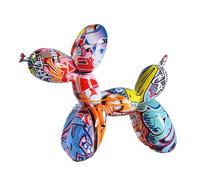 JJIW Balloon Dog Ornament, Balloon Dog Sculpture, Dog Ornaments For All Types Of Homes, Resin, 21 * 8.6 * 17cm (Graffiti)