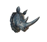 JJJ Creative simulation animal head rhino wall hanging wall pendant living room porch home decoration wall decoration hanging (Color : Picture color)