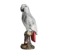 JJJing5 Decor 13" Creative Simulation Decorative African Grey Parrot Garden Statue Resin Bird Figurine Indoor Outdoor Home Decor Nightstand Accessories