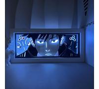 JJK Anime Light Box Gojo Satoru Figure Frame Fushiguro Megumi Poster LED Night Lamp Carving Paper Cut Bedroom Party Decor Gift (RGB 16-Color Changing)