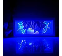 JJK Anime Light Box Gojo Satoru Figure Frame Light Fushiguro Megumi Poster Gojo Led Light Night Lamp Carving Paper Cut Light Bedroom Lamp Party Decor Gift (RGB 16-Color Changing)