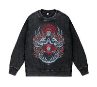 JJK Anime Sweatshirts Gojo Satoru/Geto Suguru Pullover Vintage Washed Sweater for Men Women Adults
