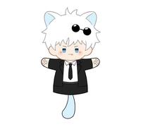 JJK Gojo Satoru Geto Suguru Itadori Yuuji Figure Anime Hand Puppet Gojo Satoru Plush Pillow Stuffed Figurine Hand Puppets Soft Cute Cartoon Sofa Decor Cushion JJK Gifts 25cm