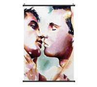 JJKKLB Erotic Art Love Is Love Intimate Male Kiss Watercolor Print Unique Bedroom Decor Giclée Art Print-1Poster Hangs A Picture Decor Posters 24x36inch(60x90cm)