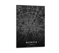 JJKKLB Munich Map Decorative Poster Poster Decorative Painting Canvas Wall Posters And Art Picture Print Modern Family Bedroom Decor Posters 12x18inch(30x45cm)