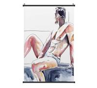 JJKKLB Nude Male Art Erotic Minimalist Giclée Print Above Bed Art Modern Wall Decor Romantic Bedroom Accent Unique Gifts for Him-1Poster Hangs A Picture Decor Posters 24x36inch(60x90cm)