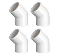 JJKSKV 2 Pcs ID 20-63MM White Corrosion-resistant 45 Degree Pipe Fittings, Bi-directional PVC Elbow Connection, Suitable For Irrigation, Greenhouse, Garden, DIY Projects(32MM)