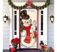 JJKTO Christmas Door Cover Decoration Merry Christmas 35.4"x78.7" Cover Background Banner Xmas Door Hanging Banner for Outdoor Indoor Christmas Wreaths Santa Holiday Door Decorations
