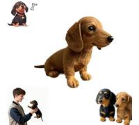JJKTO The Dachy 2.0 Plush - Emotional Healing on Demand, dachy dackel,The Embraces That Lasts Support Dog, Sofa Ornament, Gift for Pet Lovers-Brown||1pcs