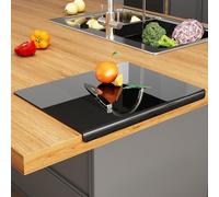 JJL Acrylic Chopping Board 41x32cm - Black Cutting Board, Hygienic & Lightweight with Counter Lip - Non-Slip, Easy to Clean - Ultimate Kitchen Essential (Gadget & Decor)