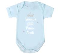 JJLC Baby Boy Personalised Bodysuit Prince Mommy Daddy Grandad Nanny Vest (Nanny - Prince White, 6-9 Months)