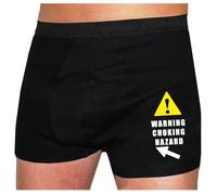 JJLC Men's Novelty Underwear Funny Joke Boxer Shorts Trunks Black Size M Choking Hazard Valentine's Day Gift For Husband Boyfriend