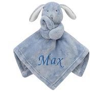 JJLC Personalised Baby Boy Girl Bunny Rabbit Comforter (Dusky Blue Rabbit)
