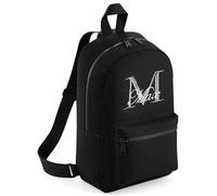 JJLC Personalised Boys Girls Rucksack Backpack Bag Mini School Club Nursery (Black - With Name)