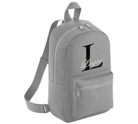 JJLC Personalised Boys Girls Rucksack Backpack Bag Mini School Club Nursery (Light Grey - With Name)