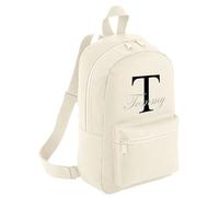 JJLC Personalised Boys Girls Rucksack Backpack Bag Mini School Club Nursery (Natural)