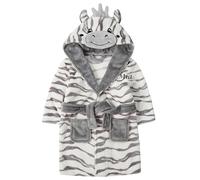 JJLC Personalised Girls Boys Animal Dressing Gown Baby Robe (Zebra Robe, Size 6-12 Months)