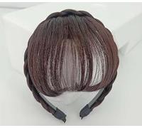 JJLFresheners Natural Synthetic Clip in Bangs for Long Hair Wig (Dark Brown, 1)